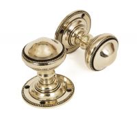 Victorian Inspired Polished Brass Mortice Door Knob Set
