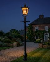 Victorian Lamp Post - Black 3.2m digital illustration night time