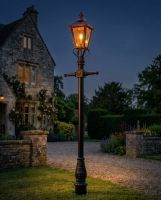 Victorian Lamp Post - Copper 2.3m night time new