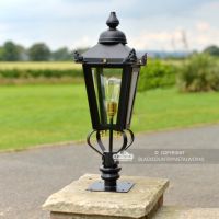 Victorian Pillar Light and Lantern Set in situ on a Brick Pillar Victorian Pillar Light and Lantern Set in situ on a Brick Pillar