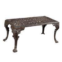 Victorian Cast Iron Garden Coffee Table Finished in Rustic Finish