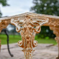 View of the Rustic Ornate Design on the Legs of the Table
