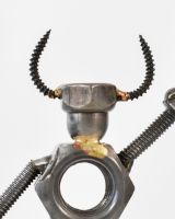 Close up of scrap metal art sculpture