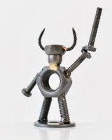 "Viking Warrior" Recycled Metal Sculpture