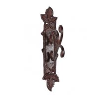 Abstract Leaf Design Hook Finished In Rustic Brown. 