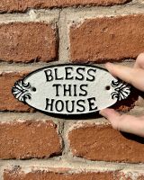 Cast iron bless this house sign