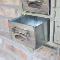 Vintage French Inspired Wall Unit With Open Drawer Vintage French Inspired Wall Unit With Open Drawer