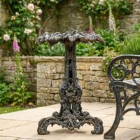 Vintage Gothic Aged Black Cast Iron Side Table Digital Illustration Vintage Gothic Aged Black Cast Iron Side Table Digital Illustration