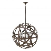 Sphere Shaped Lights Created From Stripped Rustic Iron