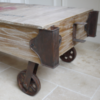 Close-up of the Finish on the Vintage "Railway" Coffee Table
