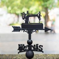 Weathervane with Vintage Sewing Machine Topper in Situ