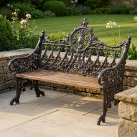 Vintage Victorian Cast Iron & Wood Bench in a Rustic Finish Digital Illustration Vintage Victorian Cast Iron & Wood Bench in a Rustic Finish Digital Illustration
