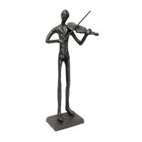 "Violin" Player Indoor Ornament in a Black Finish
