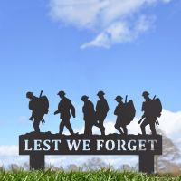 Walking Soldiers "Lest We Forget" Memorial Ground Spike in Black Finish