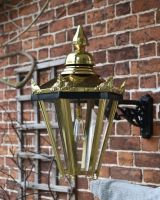 Brass Hexagonal Wall Mounted Lantern scale image