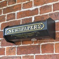 Wall Mounted Newspaper Tube In Black and Gold Wall Mounted Newspaper Tube In Black and Gold