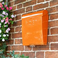 Wall Mounted Orange Letter Box Suitable For A4 Letters
