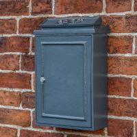 Wall Mounted Post Box with Bright Chrome Lettering - Grey Finish