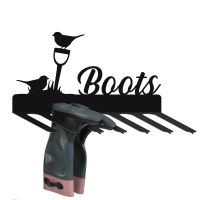 Wall Mounted Robin Iron Boot Holder Finished in Black