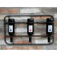 Wall Mounted Steel Wine Rack in Situ on a Brick Wall Wall Mounted Steel Wine Rack in Situ on a Brick Wall