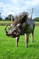"Hakuna" Warthog Iron Garden Statue