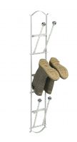 Cream 3 pair boot rack with folding bars