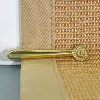 "Welling Manor Florentine" Polished Brass Stair Clips in Use against the Stair Runner