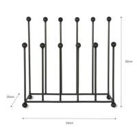 Modern Steel Welly Rack - Six Pairs Measurements