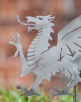 Welsh Dragon Artistic Plant Pot Spike - Set of Two close up of head