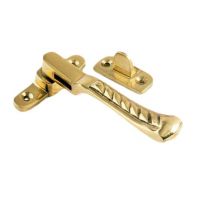 Georgian Rope Design Casement Fastener in Polished Brass