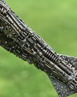 Close up of Recycled Metal Whale Shark side detailing