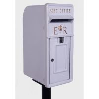 "Original Reproduction" Elizabeth Regina Post & Parcel Box With Stand Finished in White 