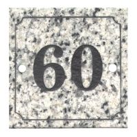 White Granite Number sign with a Black Number 60