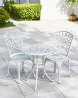 White Two Seater Garden Table Set 