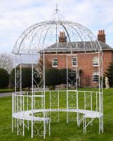 "Kensington" Domed Wrought Iron Gazebo - Vintage Cream