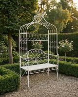 “Christiana" Cream Arbour Garden Bench ai illustration