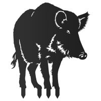 Wild Boar Sheet Steel Silhouette in Black Finish with Spikes Wild Boar Sheet Steel Silhouette in Black Finish with Spikes