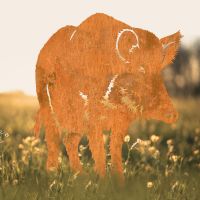 Wild Boar Sheet Steel Silhouette in Rustic Finish