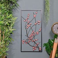 Wintersweet Floral Metal Wall Art at Display at Home