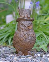 Cast Iron Steampunk Owl Statue