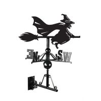 Witch Riding Broom Weathervane Finished in Black Witch Riding Broom Weathervane Finished in Black