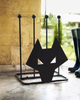 Wolf head boot rack in porch Wolf head boot rack in porch
