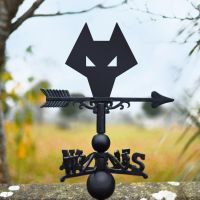 Cast Iron & Steel Wolves Head Weathervane in Situ