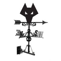 Cast Iron & Steel Wolves Head Weathervane Mounted