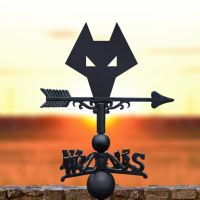 Cast Iron & Steel Wolves Head Weathervane 