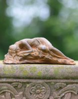 Cast Iron Sleeping Woman Sculpture