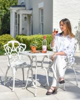 Classic White "Victoria" Two Seater Bistro Set