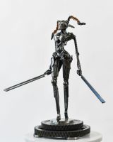 Bespoke Woman Warrior Artist Sculpture side view