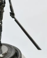 Close up of Bespoke Woman Warrior Artist Sculpture sword