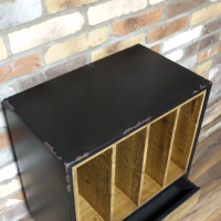 Close-up of the Finish on the Top of the Wood & Iron Filing Cabinet